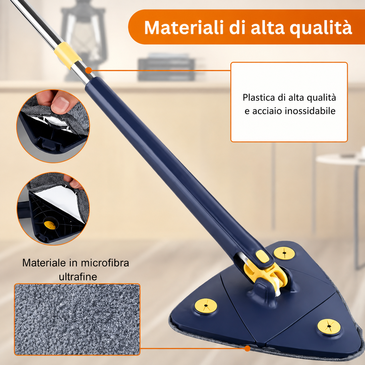 kit pulizia totale       ✅Mop Triangolare360°    ✅Spolverino flessibile    ✅Aspirapolvere wireless