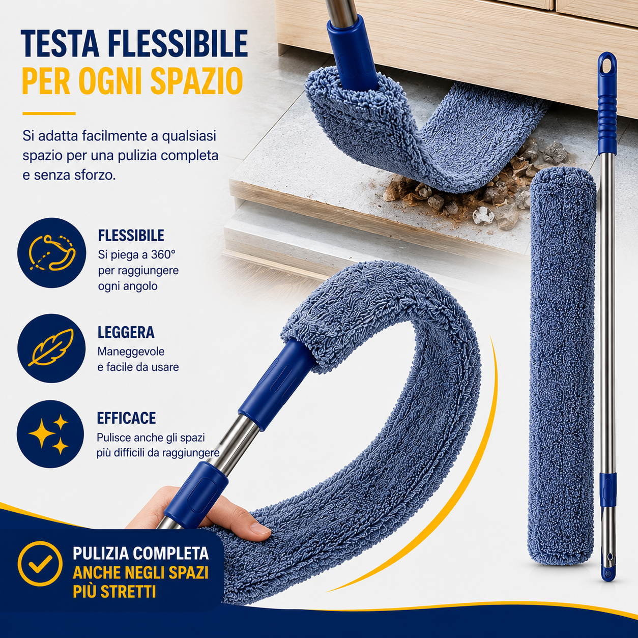 Kit casa perfetta    ✅Mop triangolare360°   ✅ Spolverino flessibile