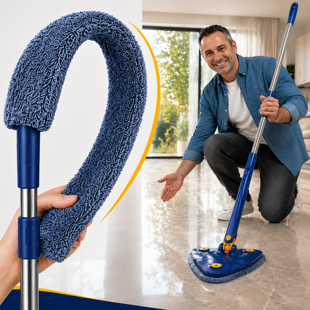 Kit casa perfetta    ✅Mop triangolare360°   ✅ Spolverino flessibile