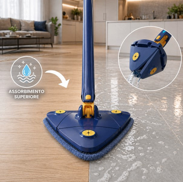 ✅Cleanova Mop Triangolare360° con Strizzatura Automatica