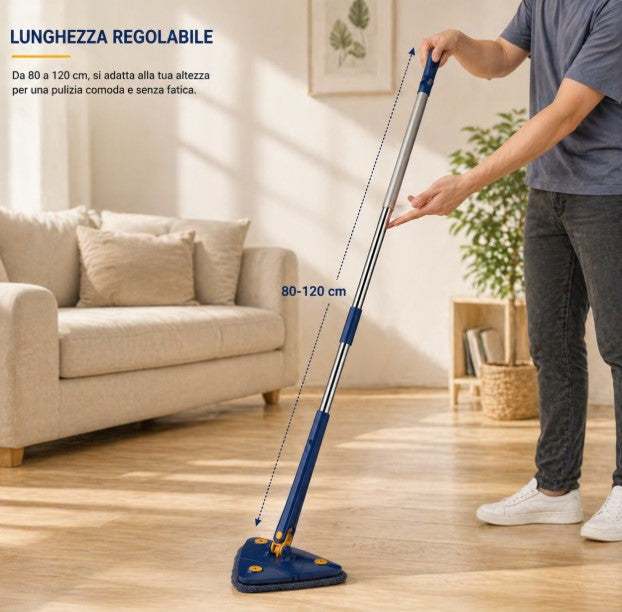✅Cleanova Mop Triangolare360° con Strizzatura Automatica